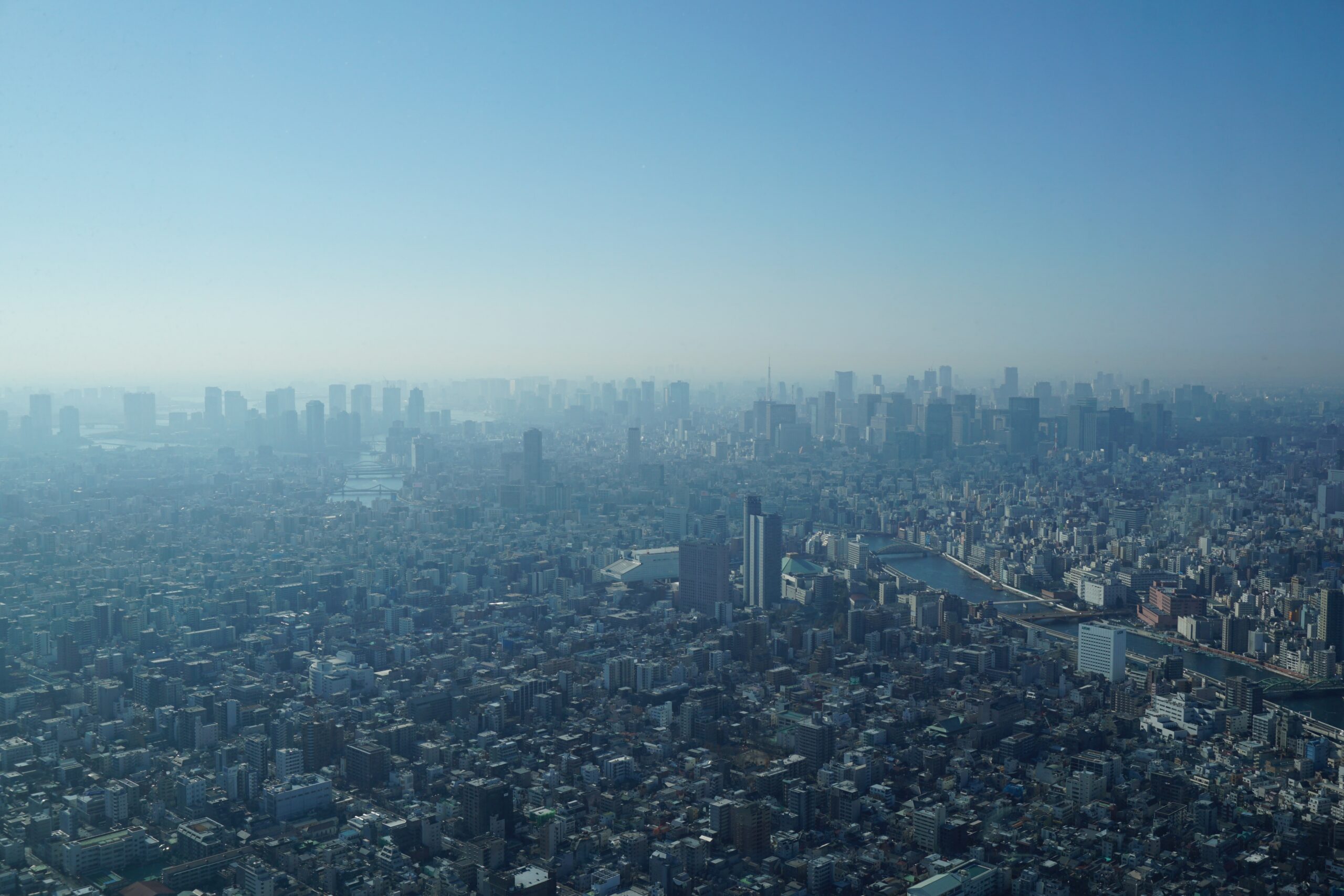 Panoramic cityscape of Tokyo seen from Tokyo Skytree
