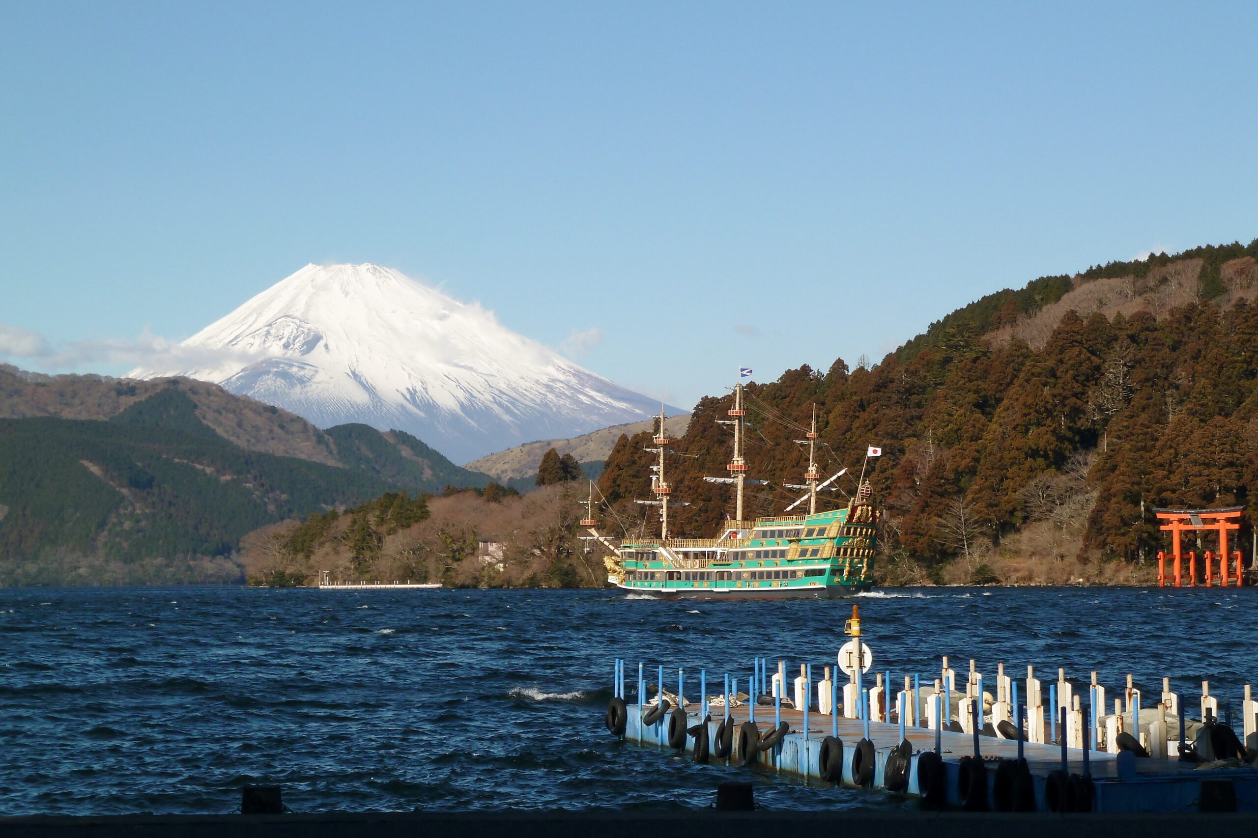Mount Fuji viewed across Lake Ashi