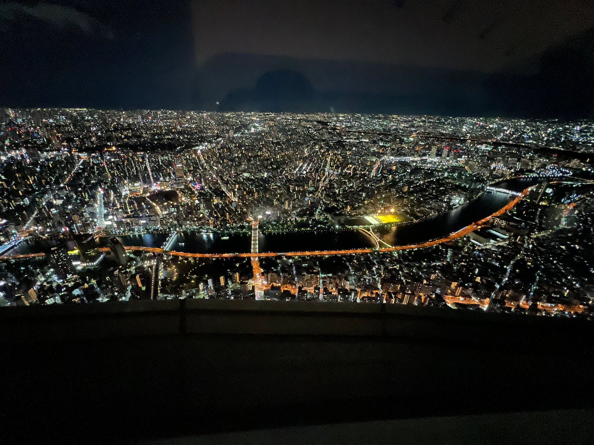 Tokyo night cityscape skyline viewed from the Skytree observation deck